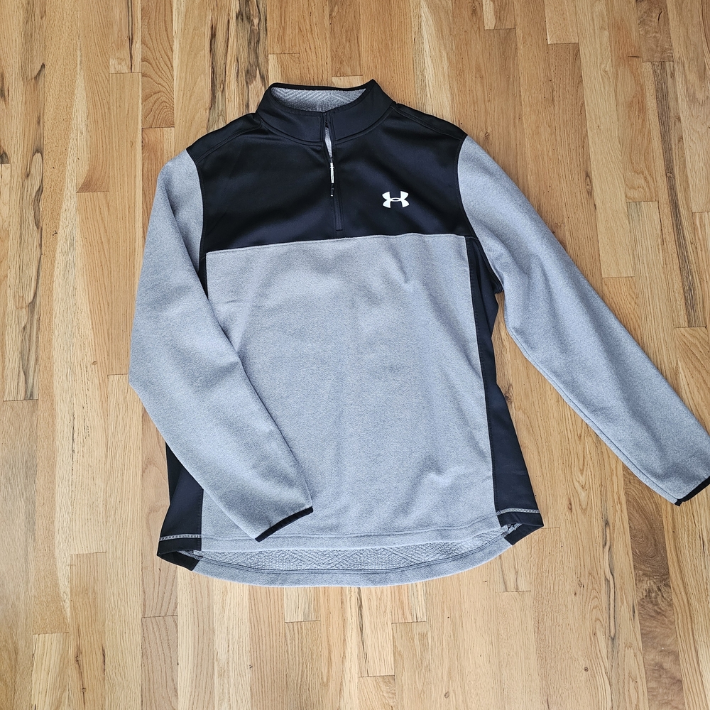 Under Armour Black and Gray Half-Zip Pullover